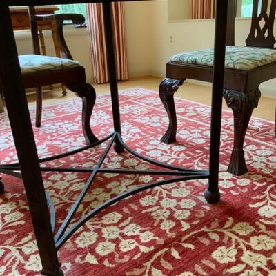 Round Glass Table and Plush Dining Set
