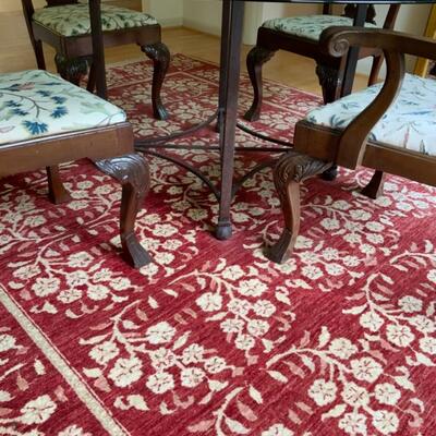 Round Glass Table and Plush Dining Set