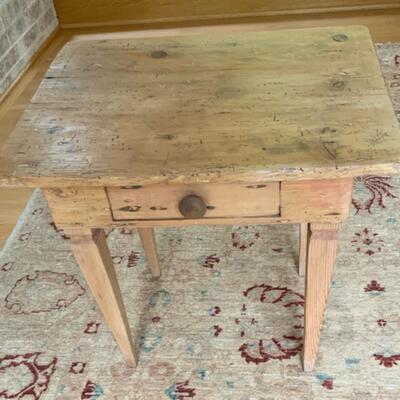 Antique Pine Farmhouse Side Table
