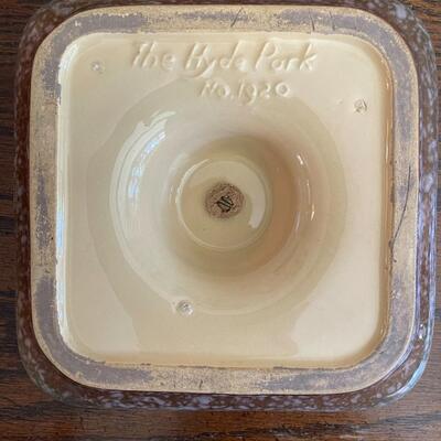 LOT 14 - No. 1920, The Hyde Park, Square Ashtray, Roseville Pottery .