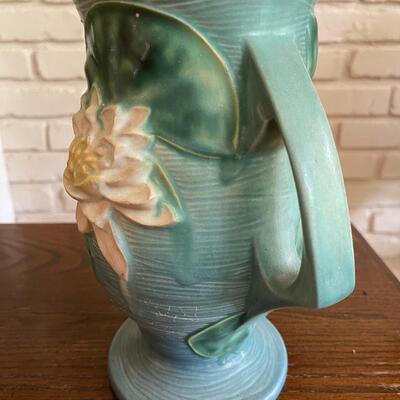 LOT 31 - 78-9, Water Lily Double Handled Vase, Roseville Pottery