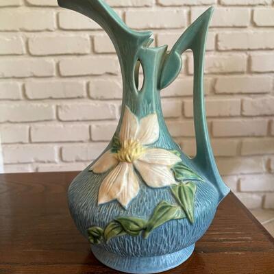 LOT 32 - 17-10, Clematis, Ewer/Pitcher, RARE Roseville Pottery