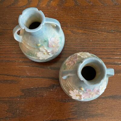 LOT 35 - 944-4, Cosmos Handled Vases, Roseville Pottery, Set of 2 