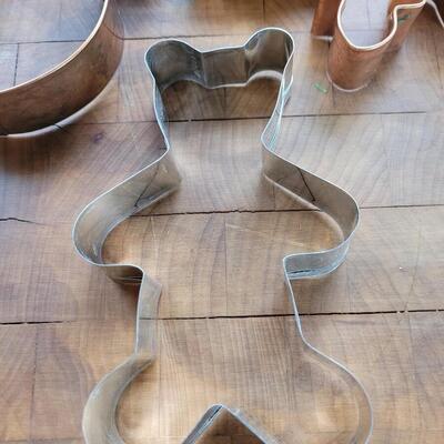 Lot 13: Copper Snowman & Snowflake Cookie Cutters and Bear Cookie Cutter 