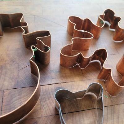 Lot 13: Copper Snowman & Snowflake Cookie Cutters and Bear Cookie Cutter 