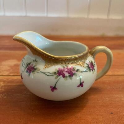 LOT 39 - Sugar Bowl and Creamer, Vintage Nippon Hand Painted Porcelain