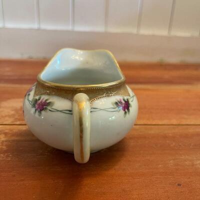 LOT 39 - Sugar Bowl and Creamer, Vintage Nippon Hand Painted Porcelain