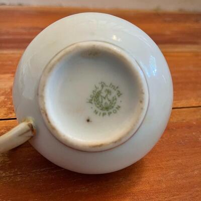 LOT 39 - Sugar Bowl and Creamer, Vintage Nippon Hand Painted Porcelain