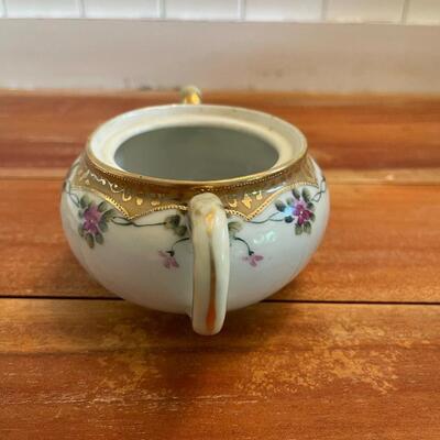 LOT 39 - Sugar Bowl and Creamer, Vintage Nippon Hand Painted Porcelain