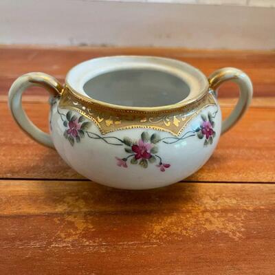 LOT 39 - Sugar Bowl and Creamer, Vintage Nippon Hand Painted Porcelain