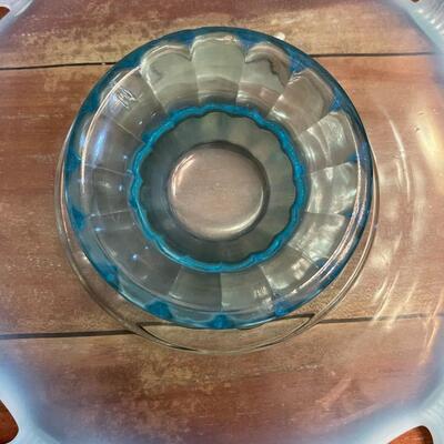 LOT 60 - Ice Blue Depression/Milk Glass, Cake Stand