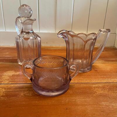 LOT 65  - Trio of Glass Liquid Serving Vessels