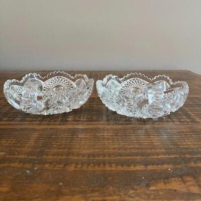 LOT 67  - Pair of Bonbons, American Cut Glass 