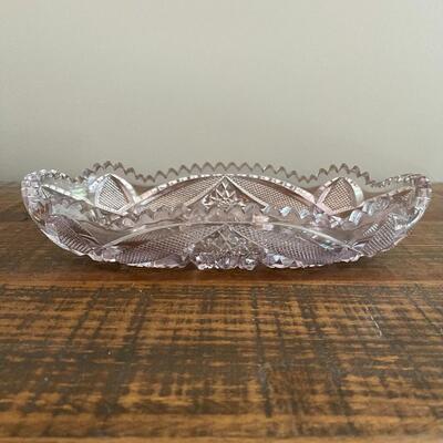 LOT 69 - Oval Bowl/Tray, American Cut Glass 