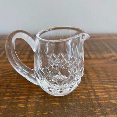 LOT 70 - America Cut Glass Trio of Liquid Serving Vessels, Oil Cruet, Creamer and Small Pitcher. 