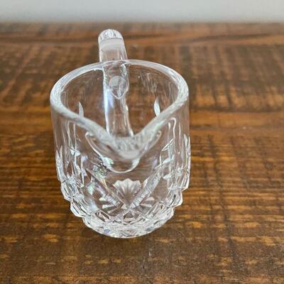 LOT 70 - America Cut Glass Trio of Liquid Serving Vessels, Oil Cruet, Creamer and Small Pitcher. 