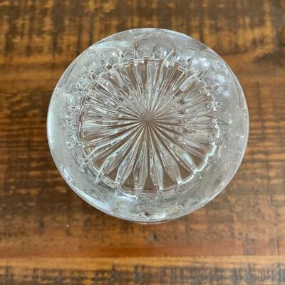 LOT 71  - Small Container with Lid and Small Bowl, American Cut Glass 
