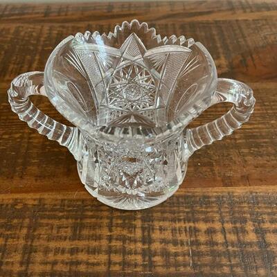 LOT 77 - Small Bowl with Double Handles, American Cut Glass
