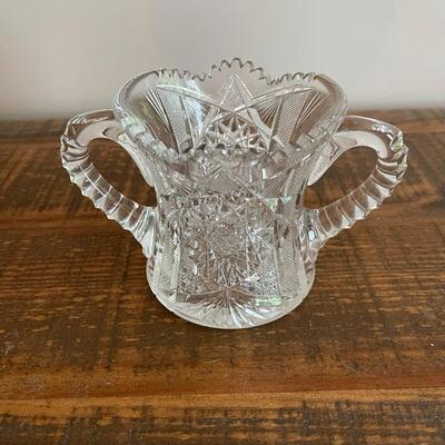 LOT 77 - Small Bowl with Double Handles, American Cut Glass