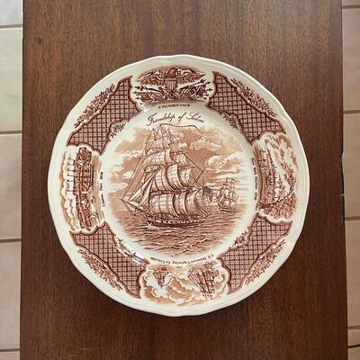 LOT 83  - Dinner Plates, Friendship of Salem, Alfred Meakin, Fair Winds, Set of 33