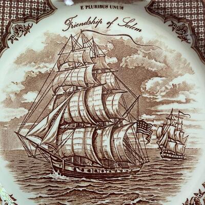 LOT 83  - Dinner Plates, Friendship of Salem, Alfred Meakin, Fair Winds, Set of 33