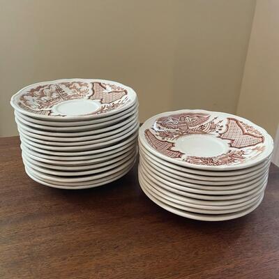 LOT 84 - Tea Cups and Saucers, Alfred Meakin, Fair Winds, 21 tea cups/26 saucers