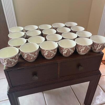 LOT 84 - Tea Cups and Saucers, Alfred Meakin, Fair Winds, 21 tea cups/26 saucers