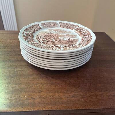 LOT 89 - 8" Salad Plates, Alfred Meakin, Fair Winds, 9 total