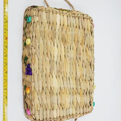 RAFFIA BURLAP FRUIT AND VEGETABLE BASKETS BUNDLE OF 3