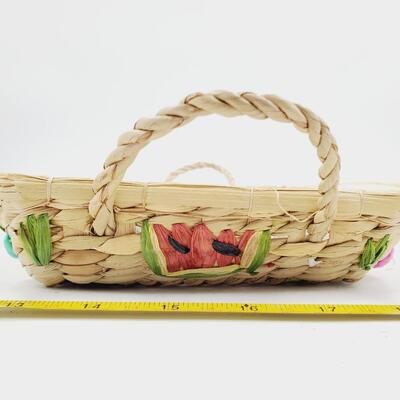 RAFFIA BURLAP FRUIT AND VEGETABLE BASKETS BUNDLE OF 3