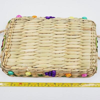 RAFFIA BURLAP FRUIT AND VEGETABLE BASKETS BUNDLE OF 3