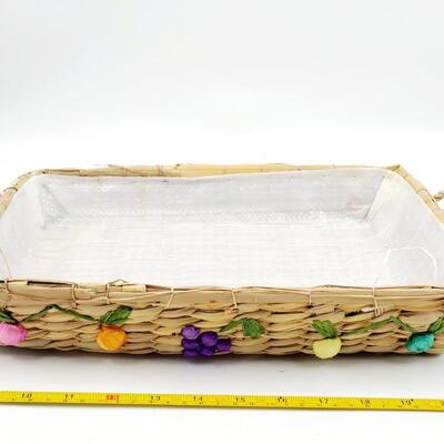 RAFFIA BURLAP FRUIT AND VEGETABLE BASKETS BUNDLE OF 3