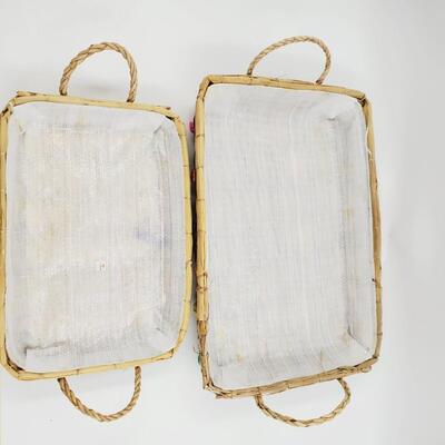 RAFFIA BURLAP FRUIT AND VEGETABLE BASKETS BUNDLE OF 3