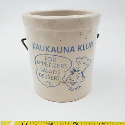 KAUKAUNA KLUB CROCK "FOR APPETIZERS SALADS DESSERTS ETC" NO LID