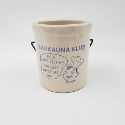 KAUKAUNA KLUB CROCK "FOR APPETIZERS SALADS DESSERTS ETC" NO LID