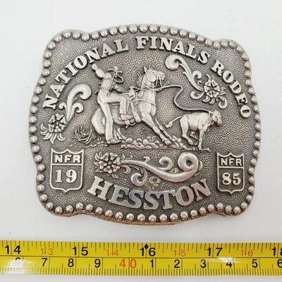 1985-86 NATIONAL FINALS RODEO AND PONY EXPRESS BELT BUCKLE BUNDLE OF 3