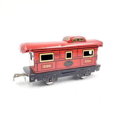 VINTAGE O GAUGE TINPLATE PREWAR MARX TRAIN NEW YORK CENTRAL NO. 556 CABOOSE CAR 
