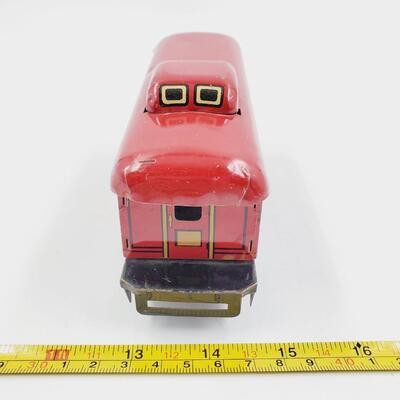 VINTAGE O GAUGE TINPLATE PREWAR MARX TRAIN NEW YORK CENTRAL NO. 556 CABOOSE CAR 