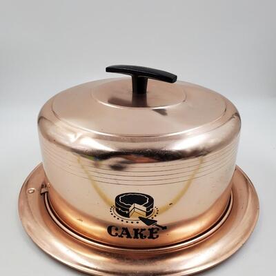 WEST BEND ALUMINUM CAKE CARRIER WITH INTERLOCKING LID