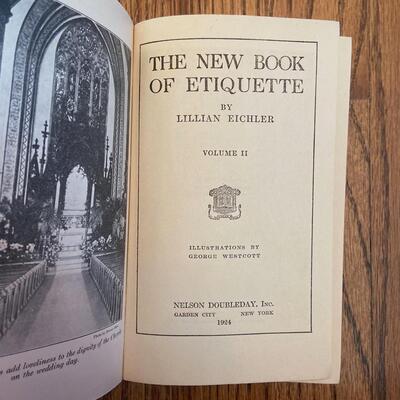 LOT 95 -Etiquette Books, Vintage (3 books), 1924