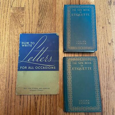 LOT 95 -Etiquette Books, Vintage (3 books), 1924