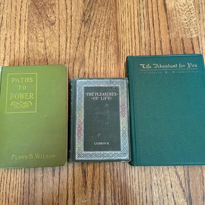 LOT 106 - Life Abundance and Achievement Theme Books, Vintage (3 books), 1895-1928