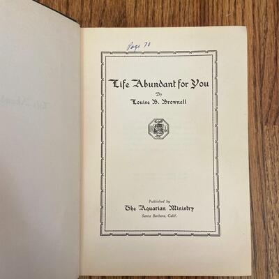 LOT 106 - Life Abundance and Achievement Theme Books, Vintage (3 books), 1895-1928
