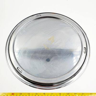 EVER READY CO CHROME CAKE CARRIER WITH LATCHING INTERLOCK LID #2