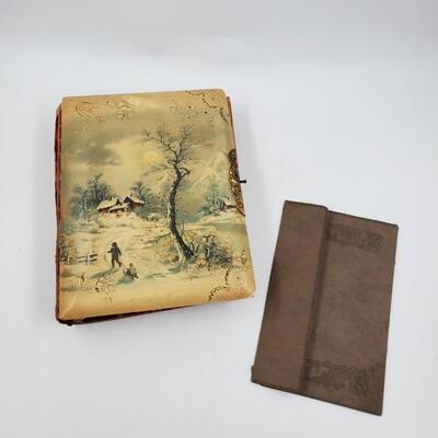 VERY OLD  SCRAPBOOK WITH PHOTOS