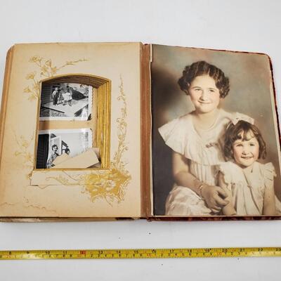 VERY OLD  SCRAPBOOK WITH PHOTOS