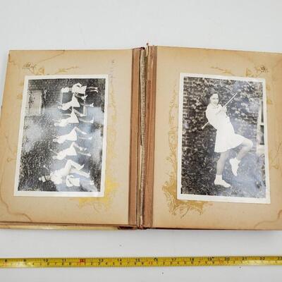 VERY OLD  SCRAPBOOK WITH PHOTOS