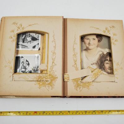 VERY OLD  SCRAPBOOK WITH PHOTOS