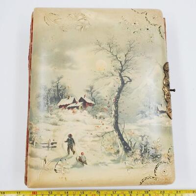 VERY OLD  SCRAPBOOK WITH PHOTOS