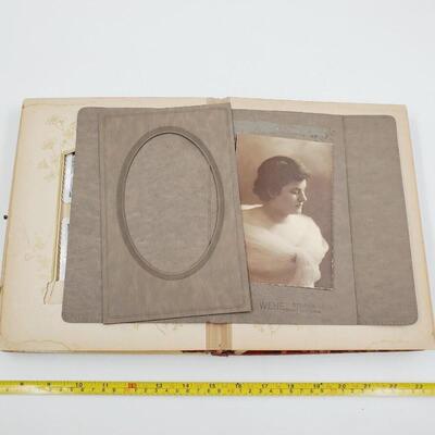 VERY OLD  SCRAPBOOK WITH PHOTOS